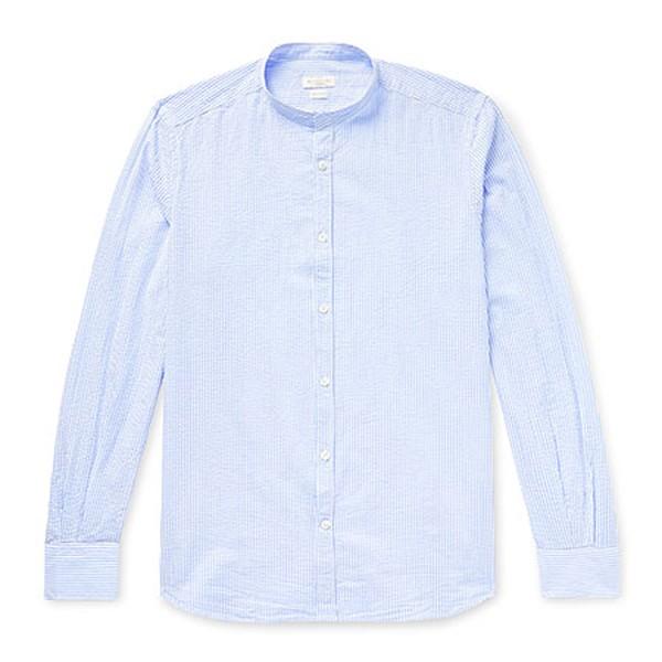 Slim Fit Grandad Collar Shirt from Incotex