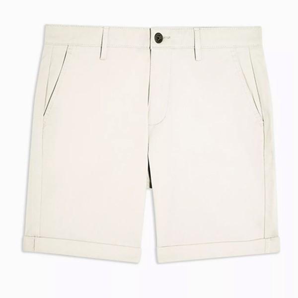 Ecru Chino Skinny Shorts