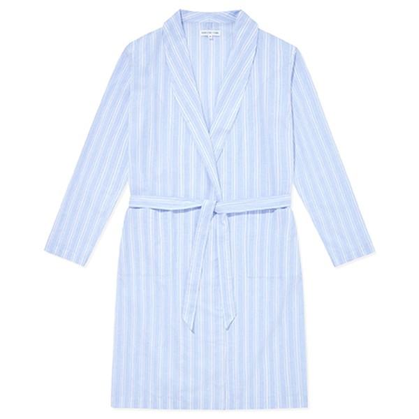 Relaxed Robe In Blue Stripes from Hamilton & Hare