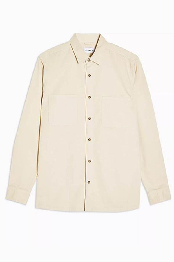Ecru Two Pocket Twill Slim Shirt from Topman