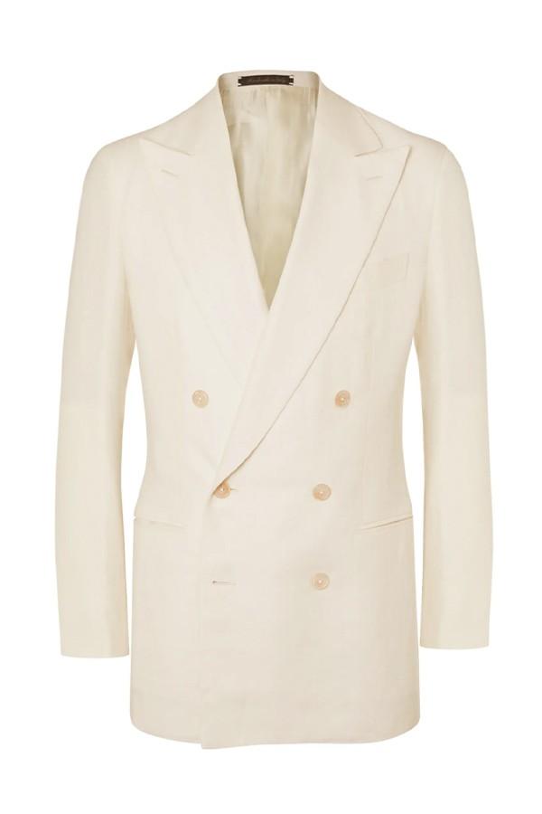 Double Breasted Unstructured Wool Blazer from Saman Amel