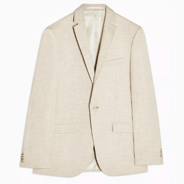 Stone Slim Fit Single Breasted Suit Blazer