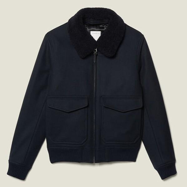 Aviator Jacket With Sheepskin Collar from Sandro