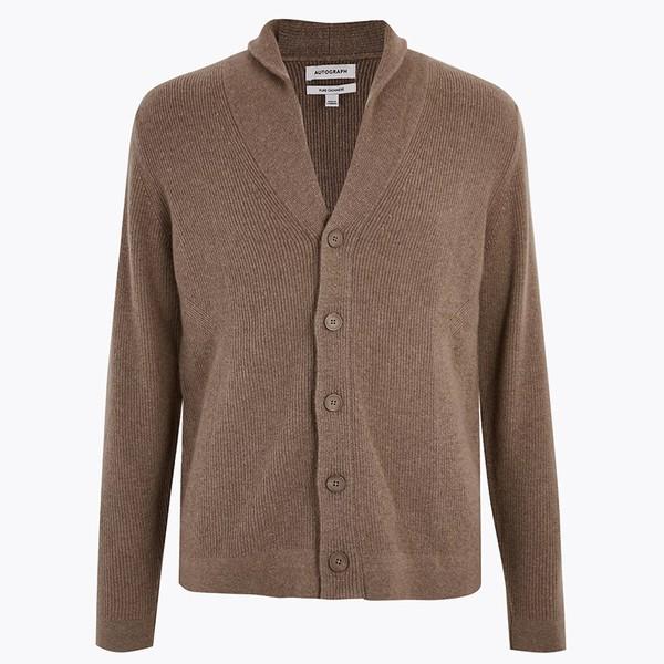 Pure Cashmere Shawl Cardigan
