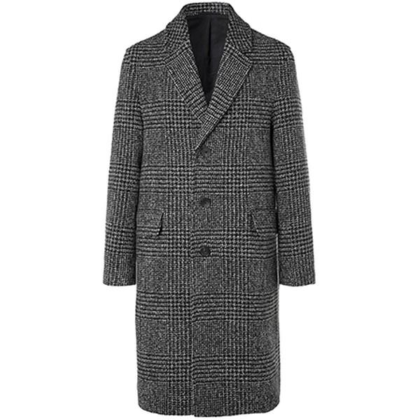 Prince of Wales Checked Virgin Wool-Blend Overcoat